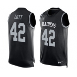 Men's Nike Oakland Raiders #42 Ronnie Lott Limited Black Player Name & Number Tank Top NFL Jersey