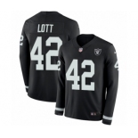 Men's Nike Oakland Raiders #42 Ronnie Lott Limited Black Therma Long Sleeve NFL Jersey