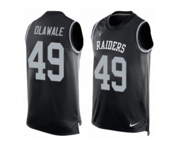 Men's Nike Oakland Raiders #49 Jamize Olawale Limited Black Player Name & Number Tank Top NFL Jersey