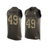 Men's Nike Oakland Raiders #49 Jamize Olawale Limited Green Salute to Service Tank Top NFL Jersey