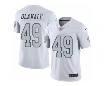 Men's Nike Oakland Raiders #49 Jamize Olawale Limited White Rush NFL Jersey