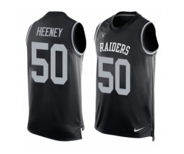 Men's Nike Oakland Raiders #50 Ben Heeney Limited Black Player Name & Number Tank Top NFL Jersey