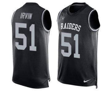 Men's Nike Oakland Raiders #51 Bruce Irvin Limited Black Player Name & Number Tank Top NFL Jersey