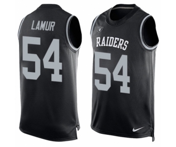 Men's Nike Oakland Raiders #54 Emmanuel Lamur Limited Black Player Name & Number Tank Top NFL Jersey