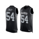 Men's Nike Oakland Raiders #54 Perry Riley Limited Black Player Name & Number Tank Top NFL Jersey