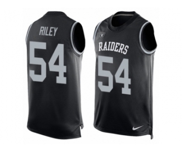 Men's Nike Oakland Raiders #54 Perry Riley Limited Black Player Name & Number Tank Top NFL Jersey