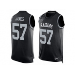 Men's Nike Oakland Raiders #57 Cory James Limited Black Player Name & Number Tank Top NFL Jersey