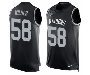 Men's Nike Oakland Raiders #58 Kyle Wilber Limited Black Player Name & Number Tank Top NFL Jersey