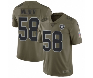 Men's Nike Oakland Raiders #58 Kyle Wilber Limited Olive 2017 Salute to Service NFL Jersey