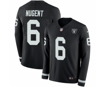 Men's Nike Oakland Raiders #6 Mike Nugent Limited Black Therma Long Sleeve NFL Jersey