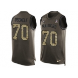 Men's Nike Oakland Raiders #70 Kelechi Osemele Limited Green Salute to Service Tank Top NFL Jersey