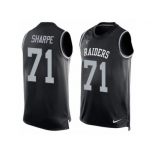 Men's Nike Oakland Raiders #71 David Sharpe Limited Black Player Name & Number Tank Top NFL Jersey