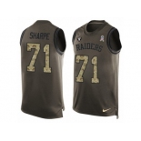 Men's Nike Oakland Raiders #71 David Sharpe Limited Green Salute to Service Tank Top NFL Jersey