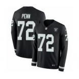 Men's Nike Oakland Raiders #72 Donald Penn Limited Black Therma Long Sleeve NFL Jersey