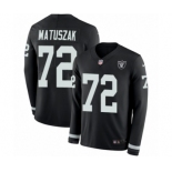 Men's Nike Oakland Raiders #72 John Matuszak Limited Black Therma Long Sleeve NFL Jersey