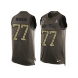 Men's Nike Oakland Raiders #77 Austin Howard Limited Green Salute to Service Tank Top NFL Jersey