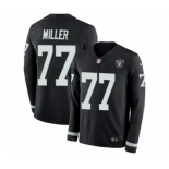 Men's Nike Oakland Raiders #77 Kolton Miller Limited Black Therma Long Sleeve NFL Jersey