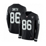 Men's Nike Oakland Raiders #86 Lee Smith Limited Black Therma Long Sleeve NFL Jersey