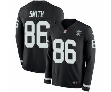 Men's Nike Oakland Raiders #86 Lee Smith Limited Black Therma Long Sleeve NFL Jersey