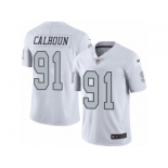 Men's Nike Oakland Raiders #91 Shilique Calhoun Limited White Rush NFL Jersey