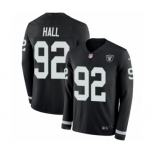 Men's Nike Oakland Raiders #92 P.J. Hall Limited Black Therma Long Sleeve NFL Jersey