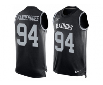 Men's Nike Oakland Raiders #94 Eddie Vanderdoes Limited Black Player Name & Number Tank Top NFL Jersey