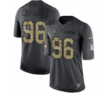 Men's Nike Oakland Raiders #96 Cornellius Carradine Limited Black 2016 Salute to Service NFL Jersey