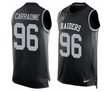 Men's Nike Oakland Raiders #96 Cornellius Carradine Limited Black Player Name & Number Tank Top NFL Jersey