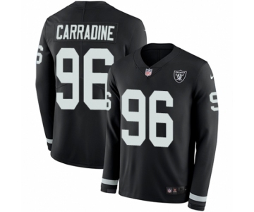 Men's Nike Oakland Raiders #96 Cornellius Carradine Limited Black Therma Long Sleeve NFL Jersey