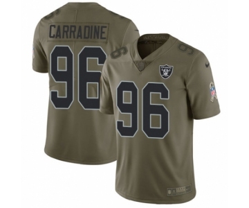 Men's Nike Oakland Raiders #96 Cornellius Carradine Limited Olive 2017 Salute to Service NFL Jersey