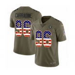 Men's Nike Oakland Raiders #96 Cornellius Carradine Limited Olive USA Flag 2017 Salute to Service NFL Jersey