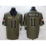 Men's Oakland Raiders #11 Henry Ruggs III Nike Olive 2021 Salute To Service Limited Player Jersey