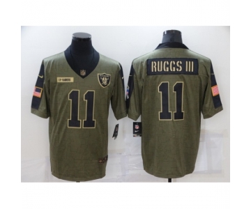 Men's Oakland Raiders #11 Henry Ruggs III Nike Olive 2021 Salute To Service Limited Player Jersey