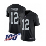 Men's Oakland Raiders #12 Kenny Stabler Black Team Color Vapor Untouchable Limited Player 100th Season Football Jersey