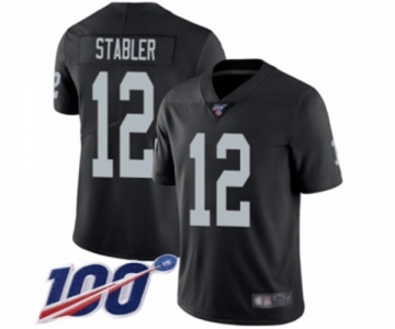 Men's Oakland Raiders #12 Kenny Stabler Black Team Color Vapor Untouchable Limited Player 100th Season Football Jersey