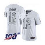 Men's Oakland Raiders #12 Kenny Stabler Limited White Rush Vapor Untouchable 100th Season Football Jersey