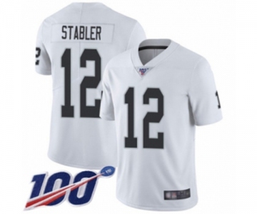 Men's Oakland Raiders #12 Kenny Stabler White Vapor Untouchable Limited Player 100th Season Football Jersey