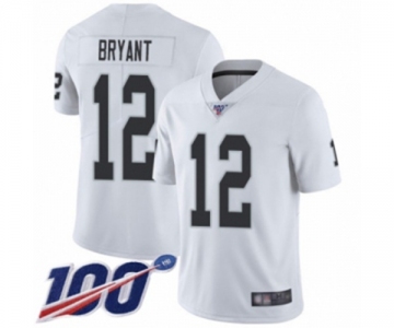 Men's Oakland Raiders #12 Martavis Bryant White Vapor Untouchable Limited Player 100th Season Football Jersey