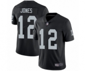 Men's Oakland Raiders #12 Zay Jones Black Team Color Vapor Untouchable Limited Player Football Jersey