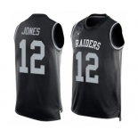 Men's Oakland Raiders #12 Zay Jones Limited Black Player Name & Number Tank Top Football Jersey