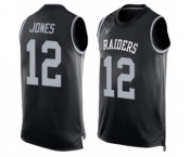 Men's Oakland Raiders #12 Zay Jones Limited Black Player Name & Number Tank Top Football Jersey