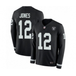 Men's Oakland Raiders #12 Zay Jones Limited Black Therma Long Sleeve Football Jersey