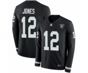 Men's Oakland Raiders #12 Zay Jones Limited Black Therma Long Sleeve Football Jersey