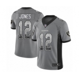 Men's Oakland Raiders #12 Zay Jones Limited Gray Rush Drift Fashion Football Jersey