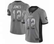 Men's Oakland Raiders #12 Zay Jones Limited Gray Rush Drift Fashion Football Jersey