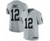 Men's Oakland Raiders #12 Zay Jones Limited Silver Inverted Legend Football Jersey