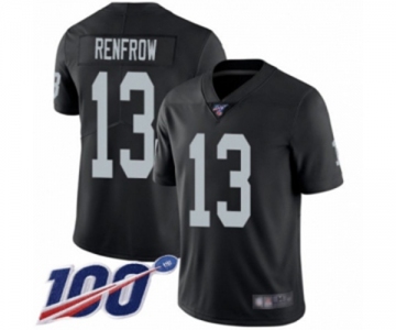 Men's Oakland Raiders #13 Hunter Renfrow Black Team Color Vapor Untouchable Limited Player 100th Season Football Jersey