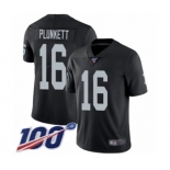 Men's Oakland Raiders #16 Jim Plunkett Black Team Color Vapor Untouchable Limited Player 100th Season Football Jersey