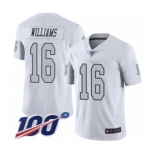 Men's Oakland Raiders #16 Tyrell Williams Limited White Rush Vapor Untouchable 100th Season Football Jersey