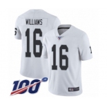 Men's Oakland Raiders #16 Tyrell Williams White Vapor Untouchable Limited Player 100th Season Football Jersey